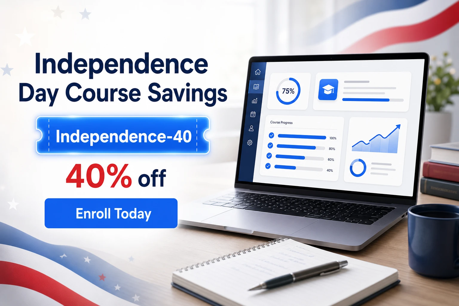 The DL Course 21 Independence Day campaign creative for The DL Course